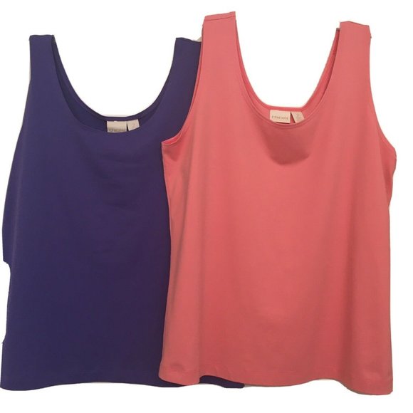 Chico's Tops - Lot of 2 CHICOS Cont Stretch Microfiber Tanks Sz 2